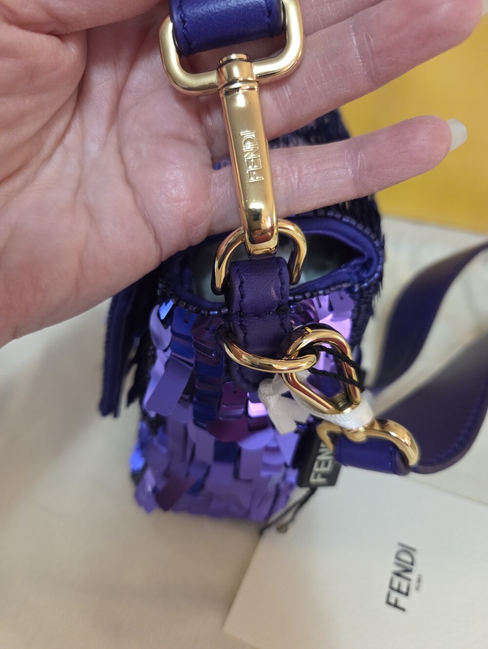 Pristine FENDI PURPLE BAGUETTE - Picture 10 of 11